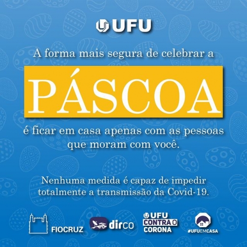 Imagem da campanha de Páscoa 2021 para o Instagram da UFU